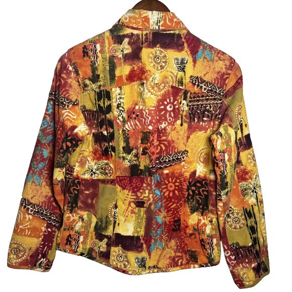 Chico's Southwest Aztec Long Sleeve Cotton Corduroy Shirt Women's Size Small - Picture 2 of 11